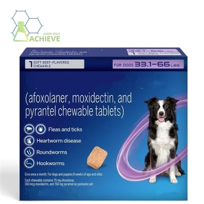 Afoxolaner a Milbemycin Oxime žvýkací tablety pro kontrolu blech