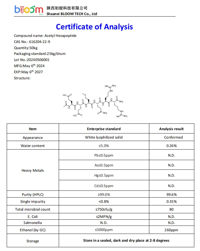 Acetyl hexapeptide COA | Shaanxi BLOOM Tech Co., Ltd Acetyl hexapeptide COA | Shaanxi BLOOM Tech Co., Ltd